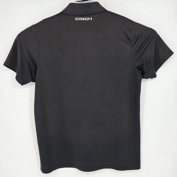 Cinch Shirt Mens Large Polo Short Sleeve Casual Preppy Western Geometric Black - Picture 5 of 12